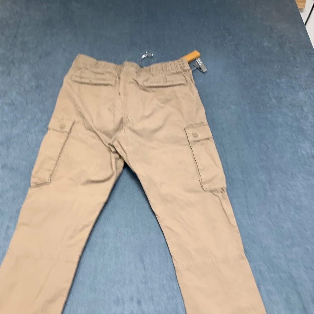 H&M Slim Fit Cargo Pants Mens Small Khaki Ripstop Utility Pocket Hiking Camping